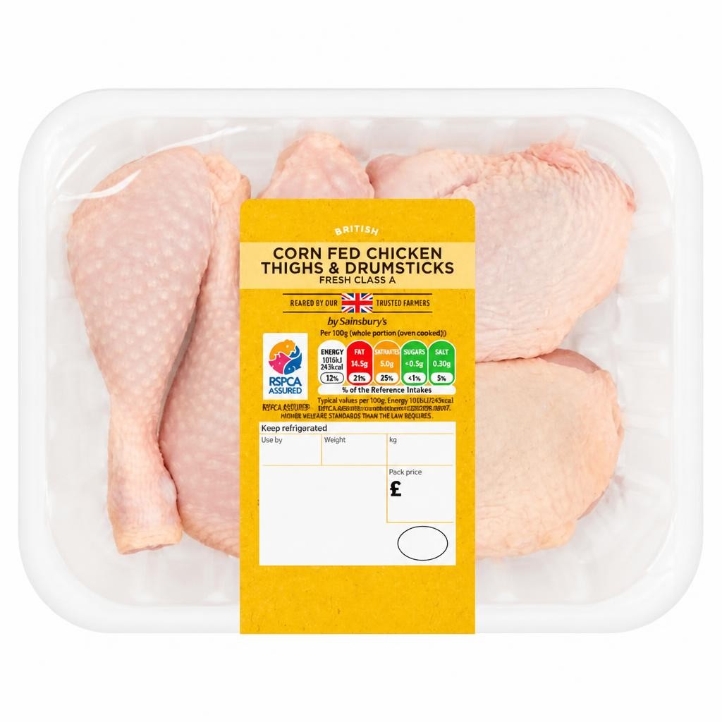 Sainsbury's (Approx. 550g) British Corn Fed Chicken Thigh & Drumsticks