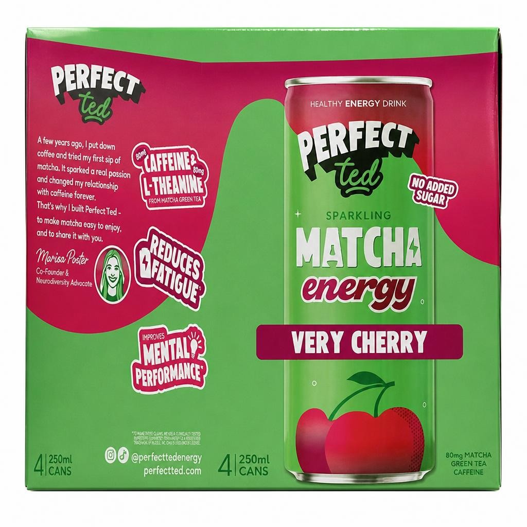 PerfectTed Matcha Energy Very Cherry 4x250ml