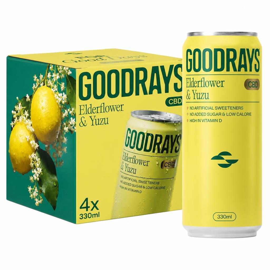Goodrays CBD Elderflower & Yuzu Drink 4 x 330ml
