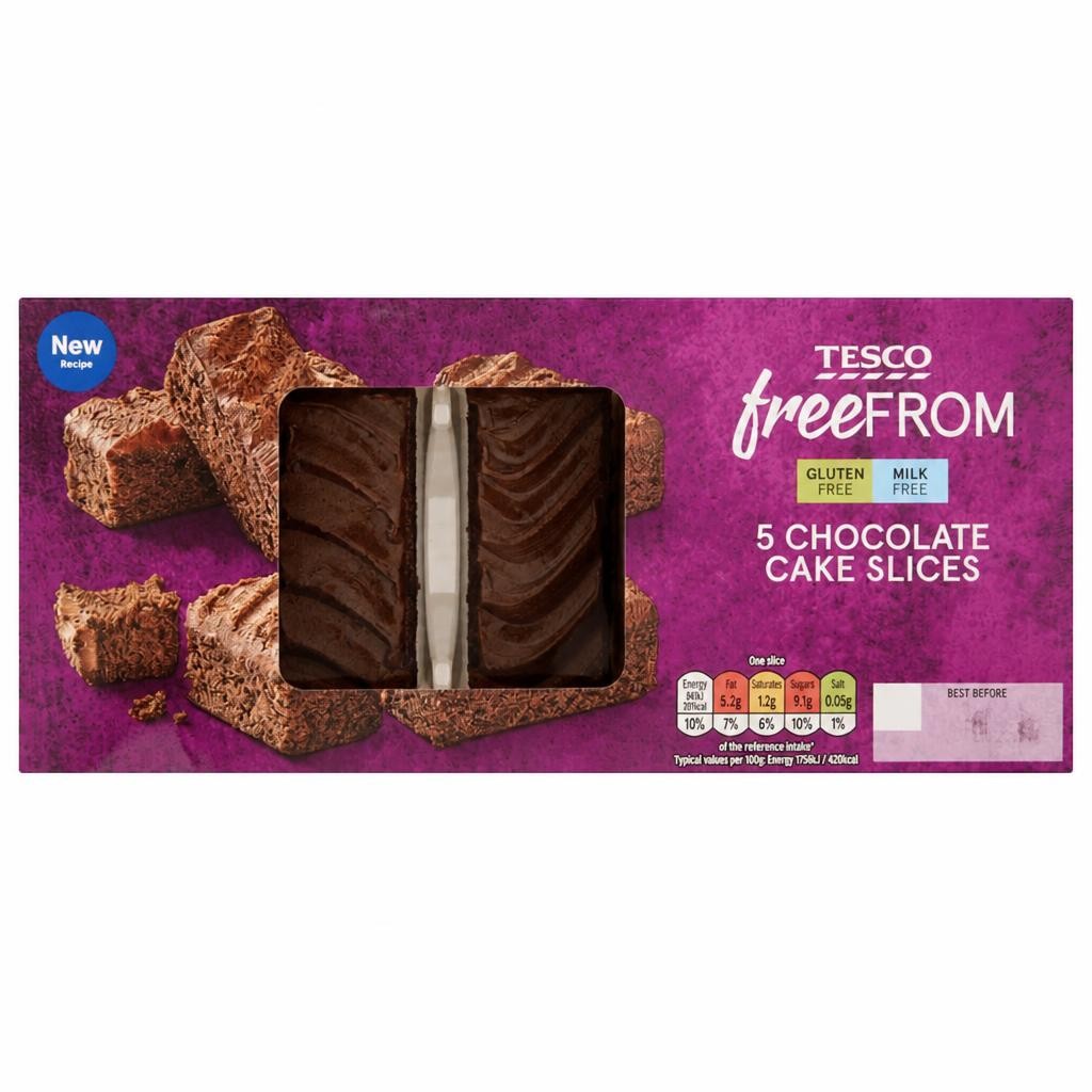 Tesco Free From Chocolate Cake Slice 5 Pack
