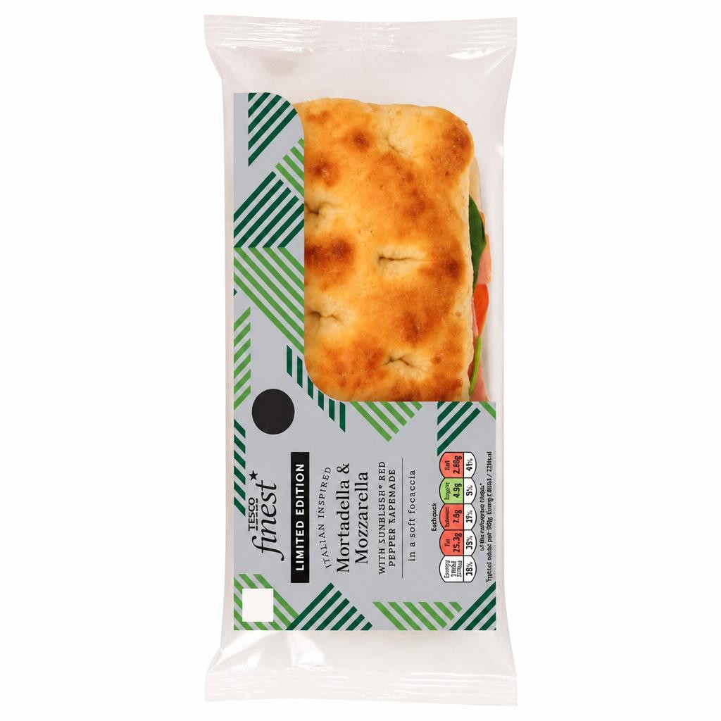 TESCO Finest Mortadella & Mozzarella with Sunblush Red Pepper Tapenade Limited Edition