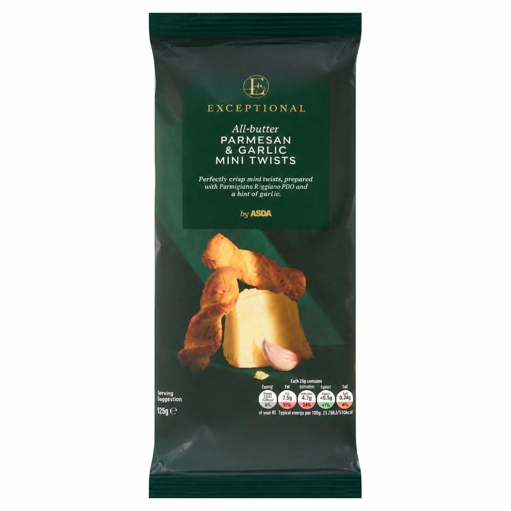 Exceptional By Asda All-Butter Parmesan & Garlic Mini Twists 100g