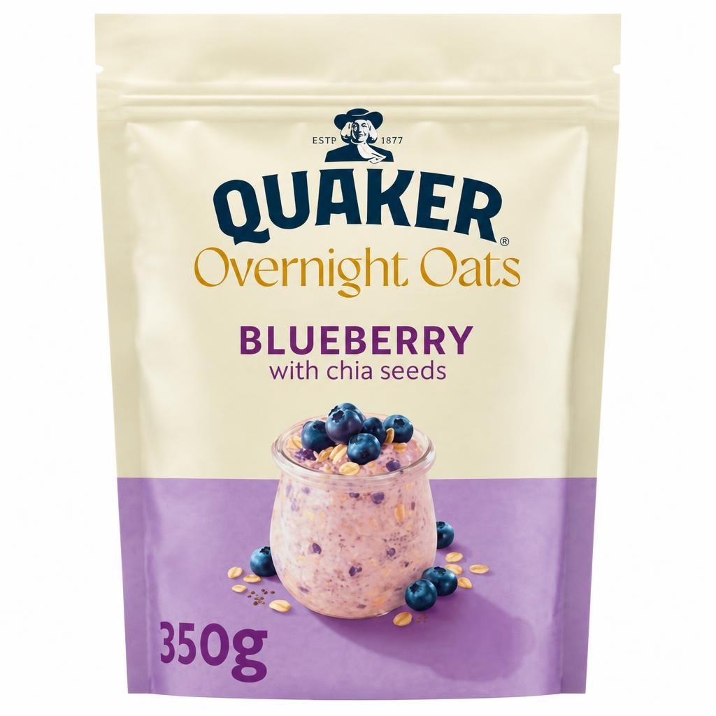 Quaker Overnight Oats Blueberry Cereal 350g