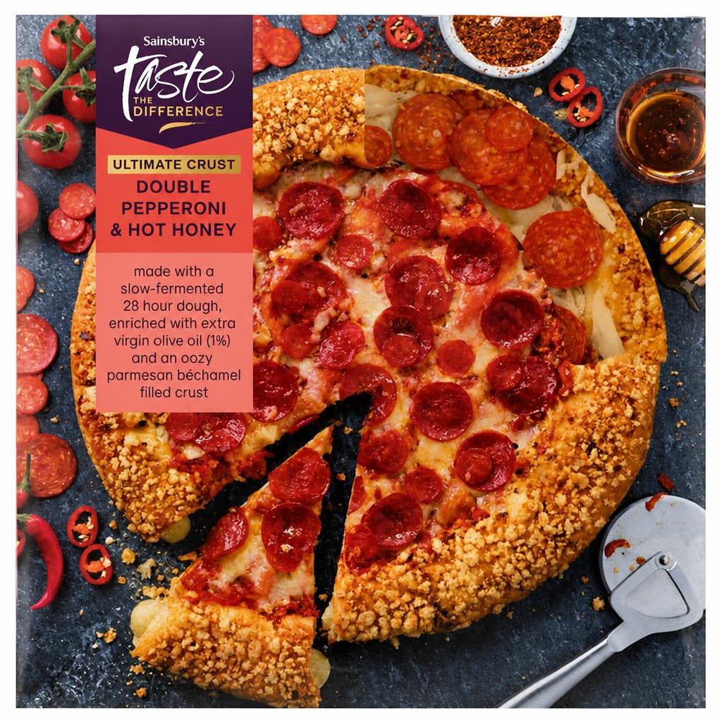 Sainsbury's 650g Ultimate Crust Double Pepperoni & Hot Honey Pizza, Taste the Difference