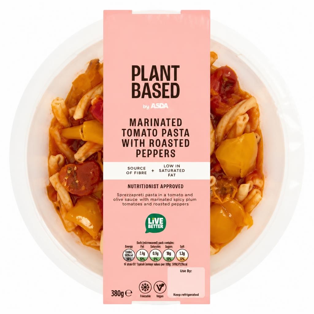 ASDA Plant Based by  Marinated Tomato Pasta with Roasted Peppers 380g