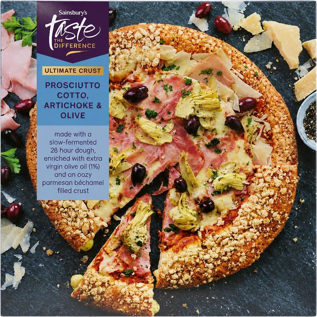 Sainsbury's 670g Ultimate Crust Prosciutto Cotto, Artichoke & Olive Pizza, Taste the Difference