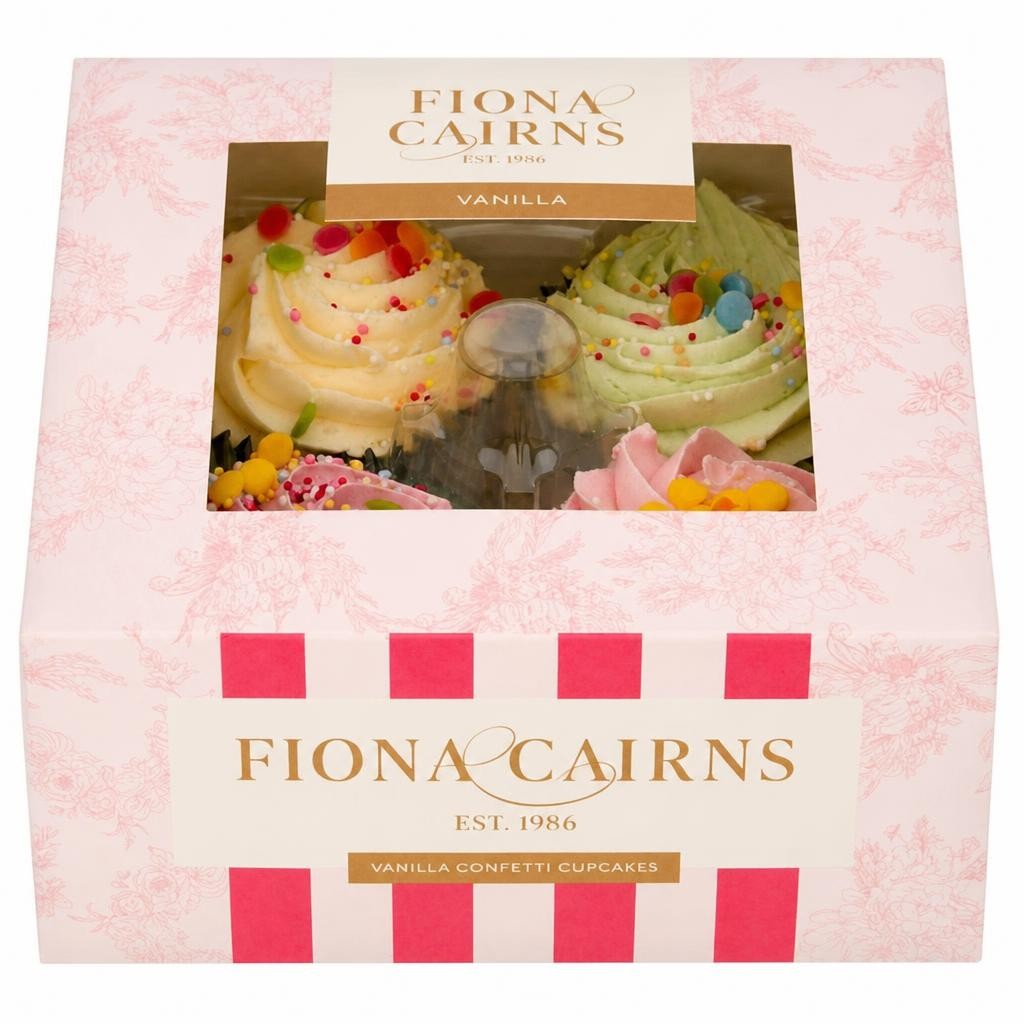 Fiona Cairns 4 x Golden Sponge Confetti Cupcakes