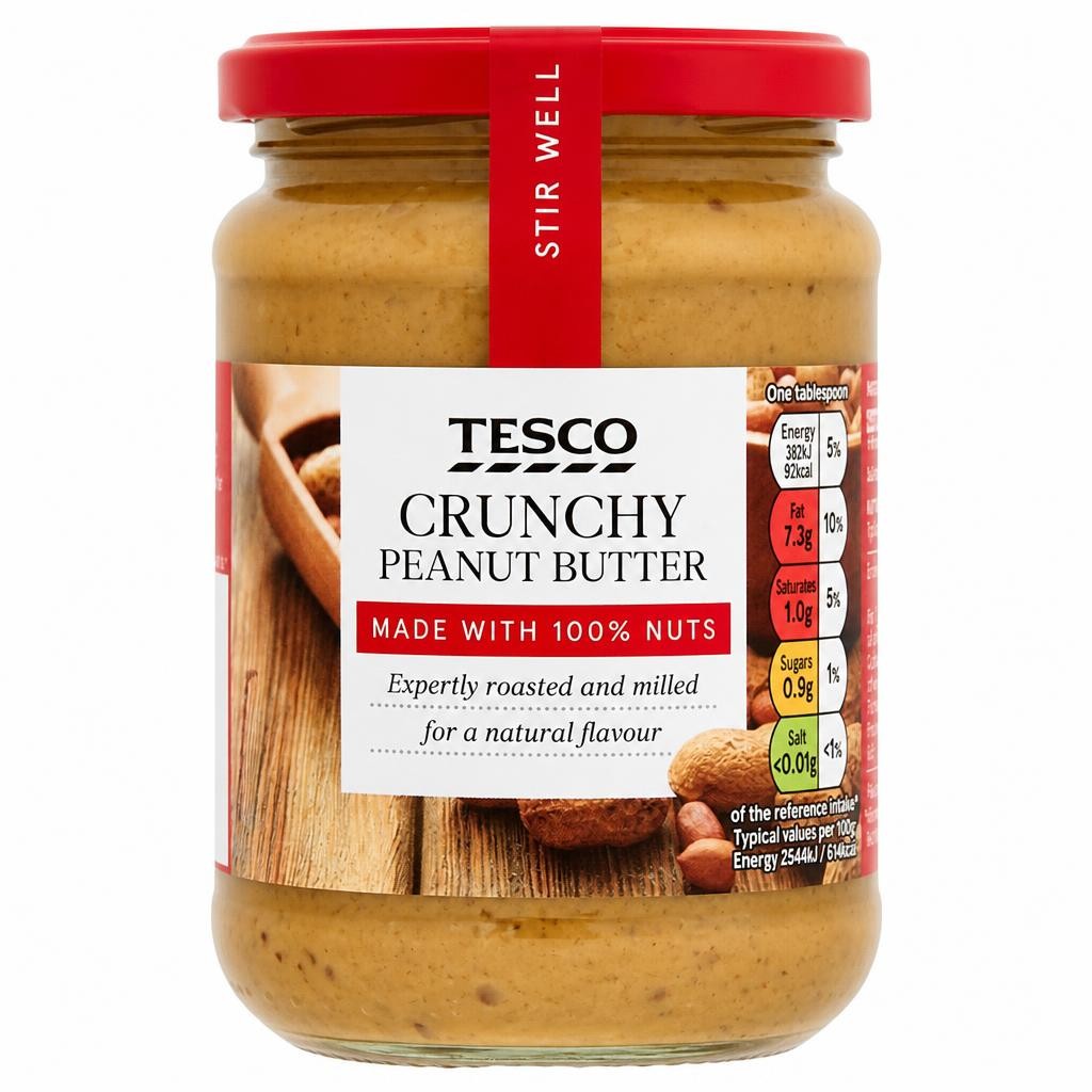 Tesco Crunchy 100% Peanut Butter 340g