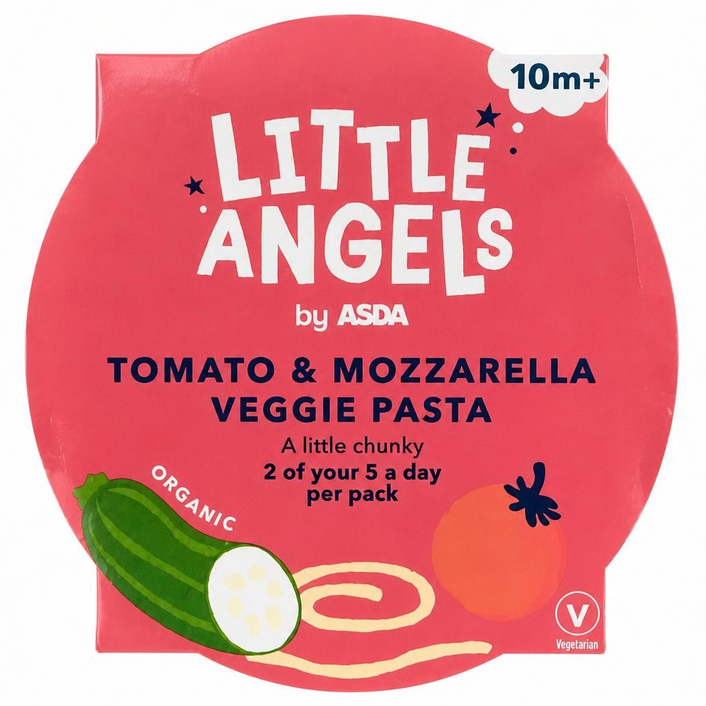 ASDA Little Angels by  Organic Tomato & Mozzarella Veggie Pasta 10m+ 190g