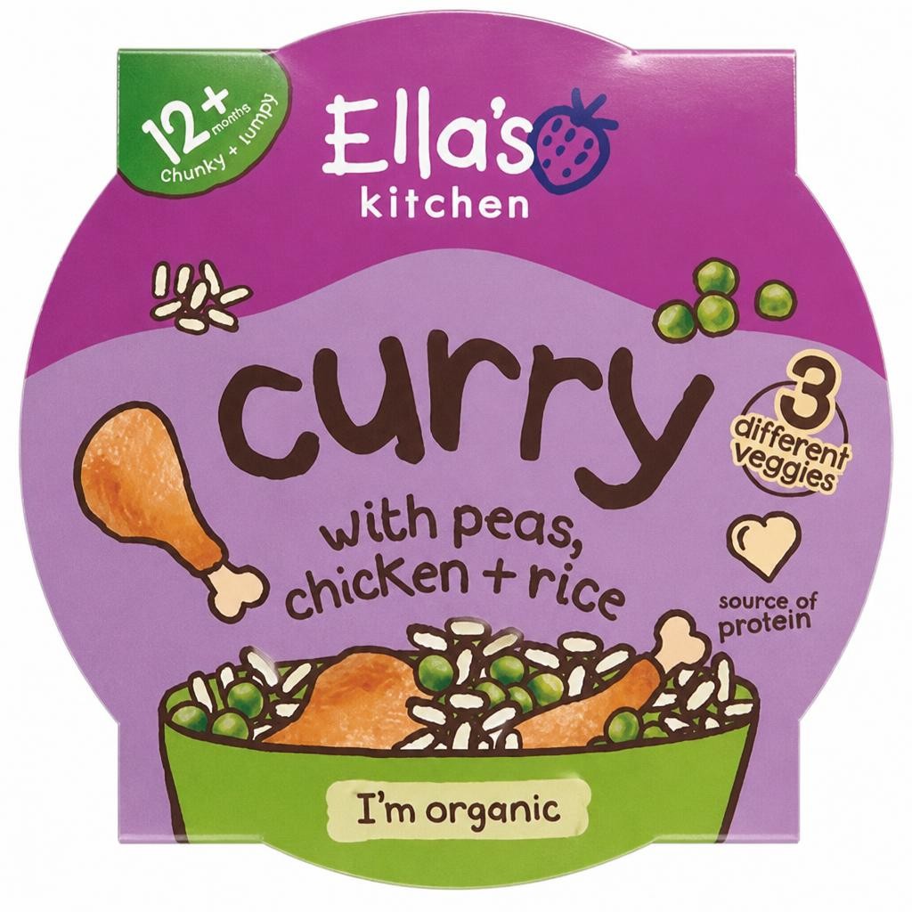 Ella's Kitchen Curry with Peas, Chicken + Rice 12+ Months 200g