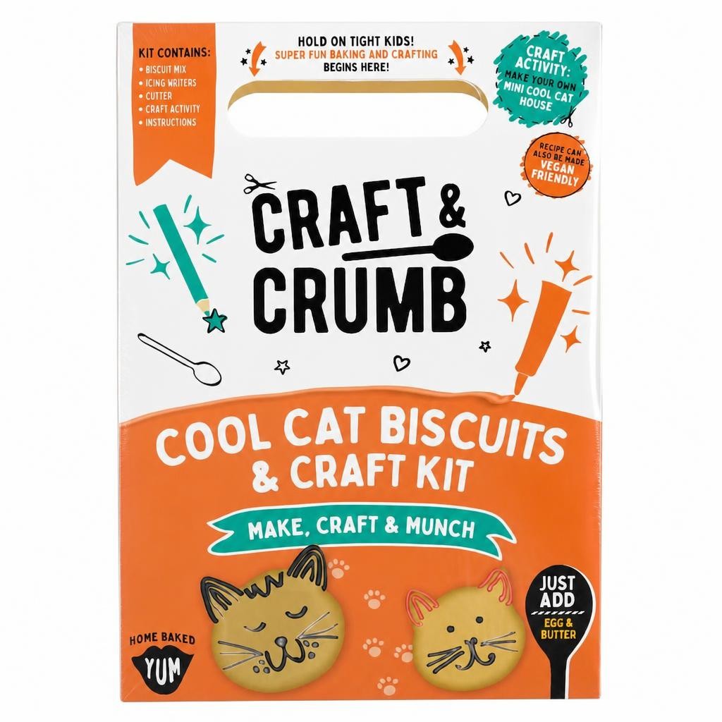 Craft & Crumb Cool Cats Biscuits & Craft kit 249g