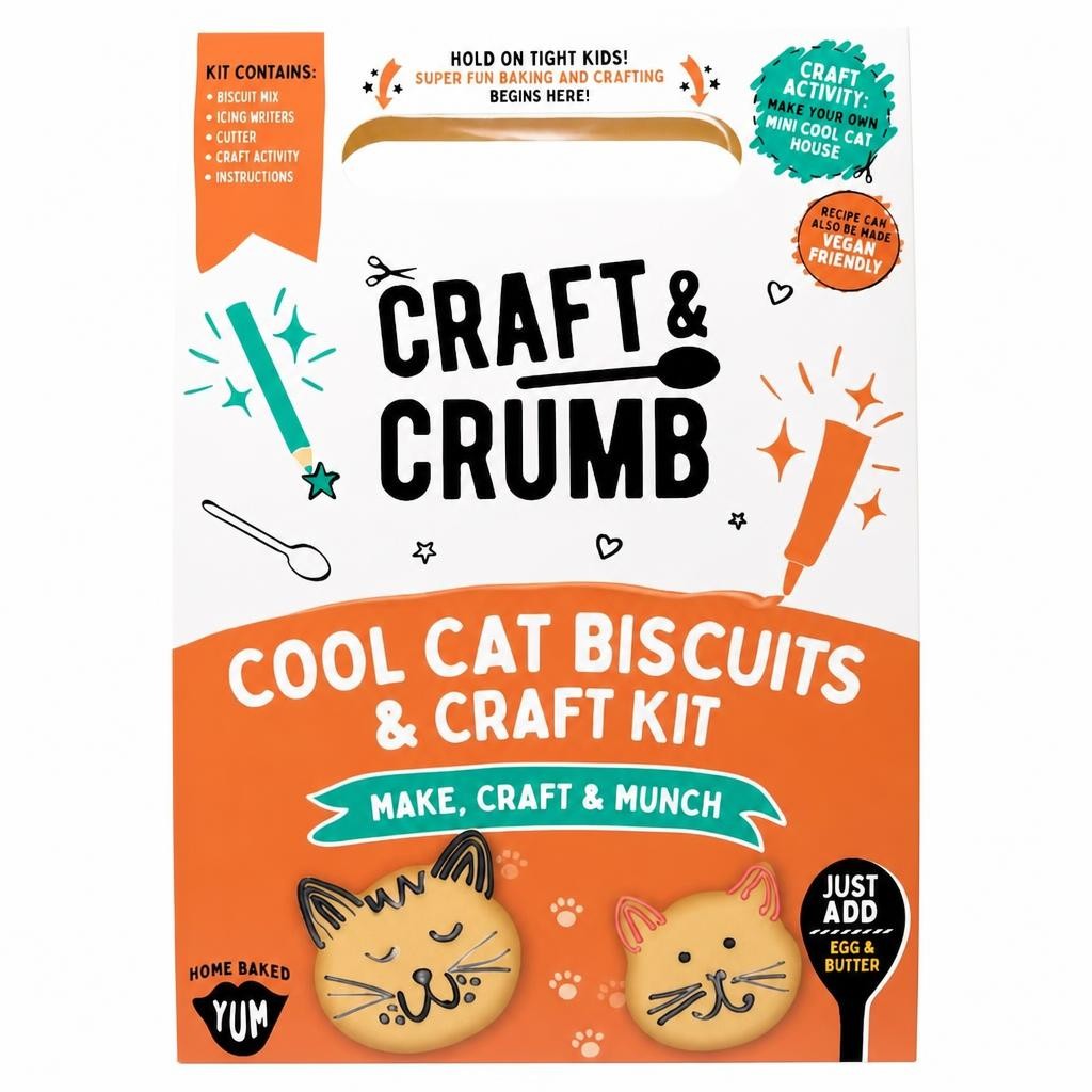 Craft & Crumb Cool Cats Biscuits & Craft kit 249g