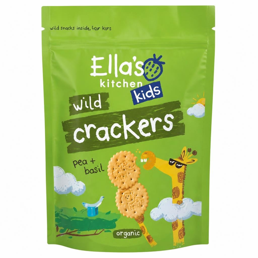 Ella's Kitchen Kids Organic Pea + Basil Wild Crackers 100g