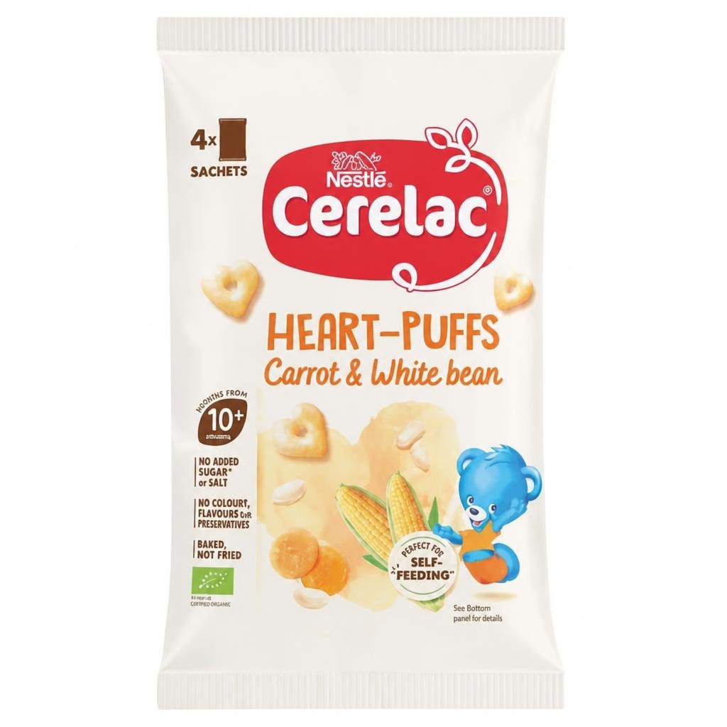 Cerelac Heart-Puffs Carrot & White Bean 10+ months 4 x 7g (28g)