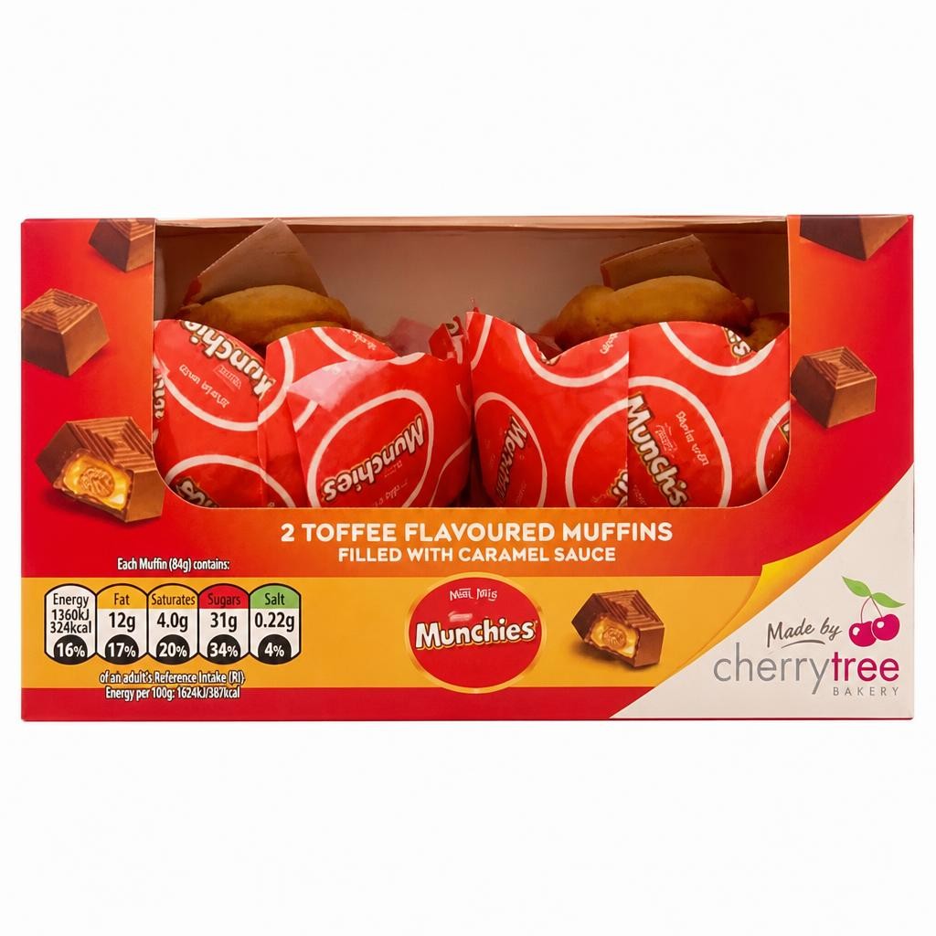 Cherrytree Bakery Toffee Flavoured Muffins Made With Nestlé Munchies Twin Pack