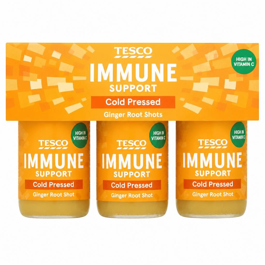Tesco Immune Support Cold pressed Ginger Root Shots 3 x 60ml