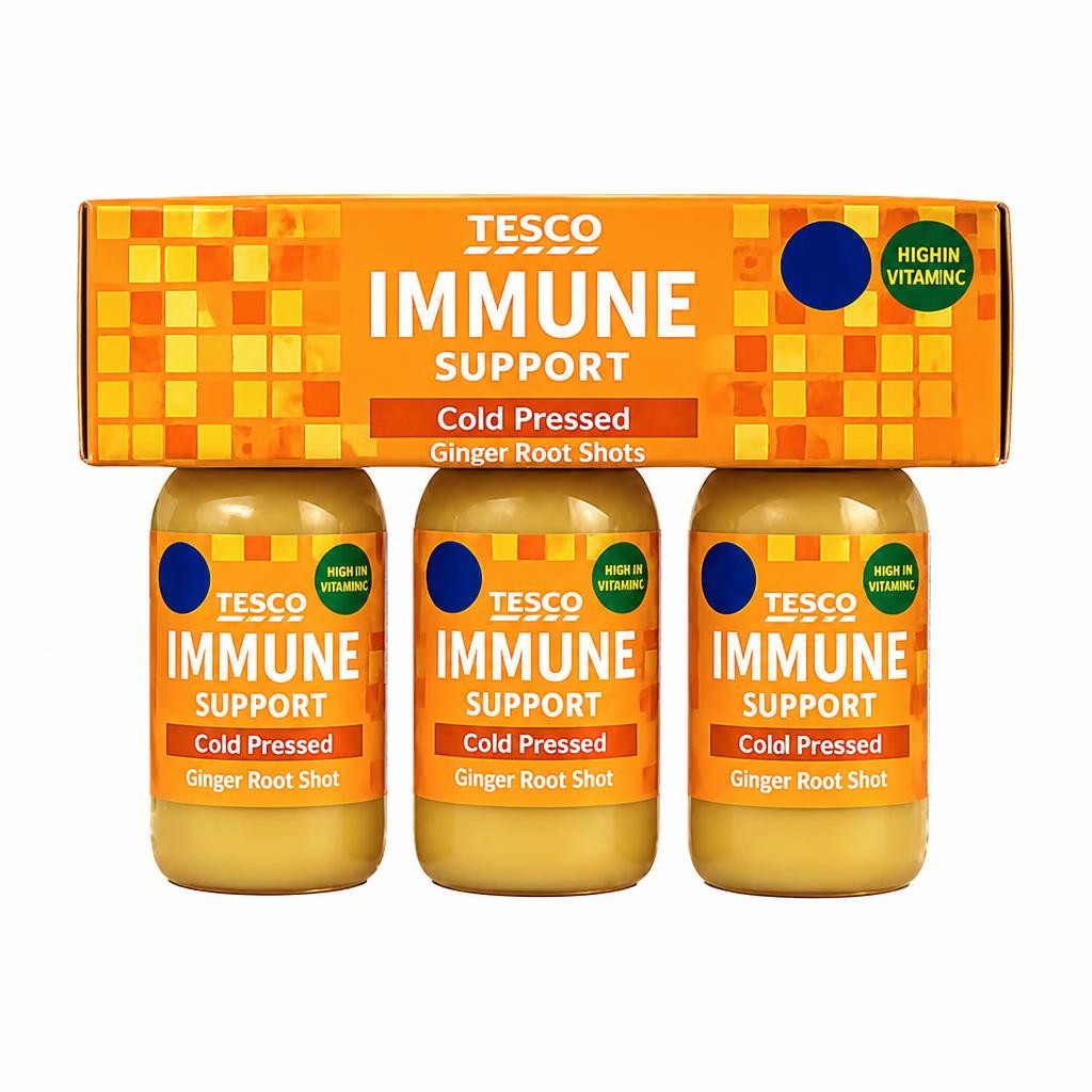 Tesco Immune Support Cold pressed Ginger Root Shots 3 x 60ml