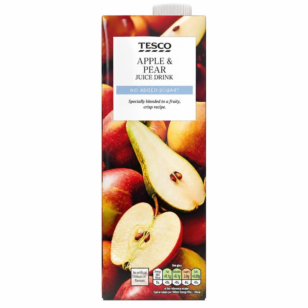 Tesco No Added Sugar Apple & Pear Juice Drink 1L