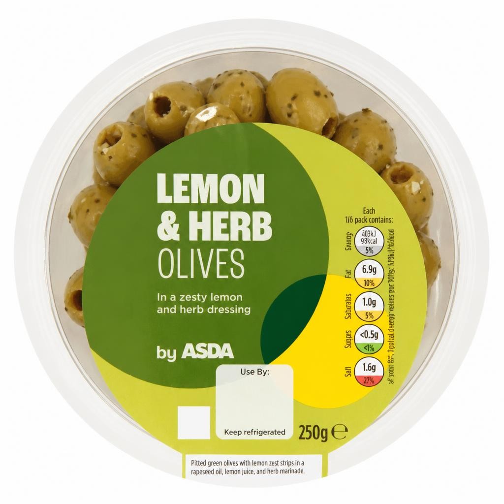 ASDA Lemon & Herb Olives 250g
