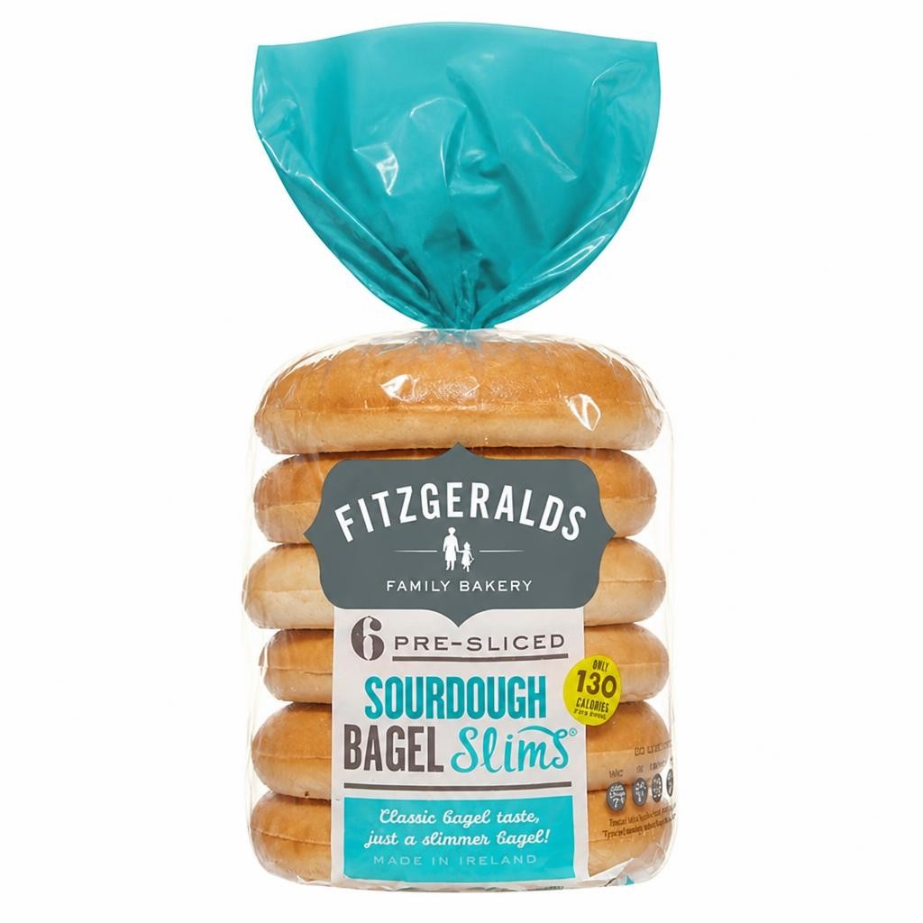Fitzgeralds Family Bakery 6 x 276g Pre-Sliced Sourdough Bagel Slims