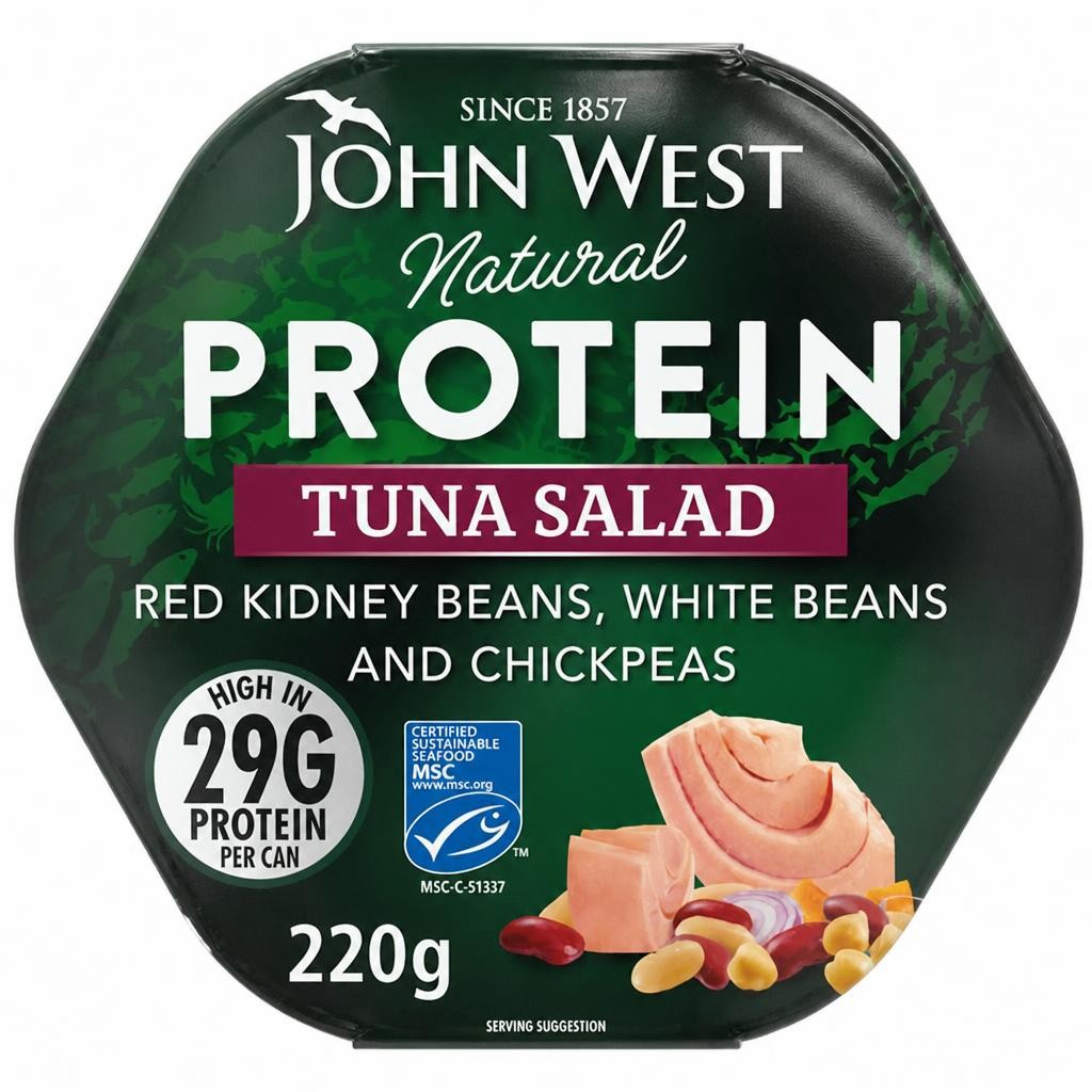 John West Natural Protein 220g Tuna Salad with Red Kidney Beans, White Beans & Chickpeas