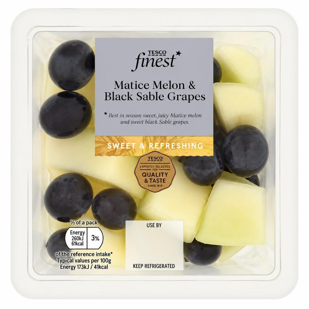 Tesco Finest Matice Melon & Black Sable Grapes 300g