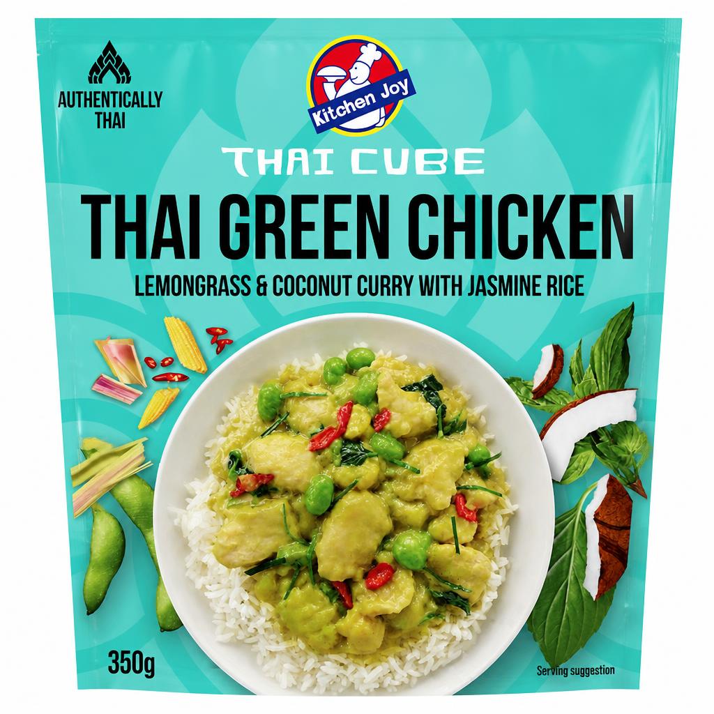 Kitchen Joy Thai Green Chicken Lemongrass & Coconut Curry with Jasmine Rice 350g