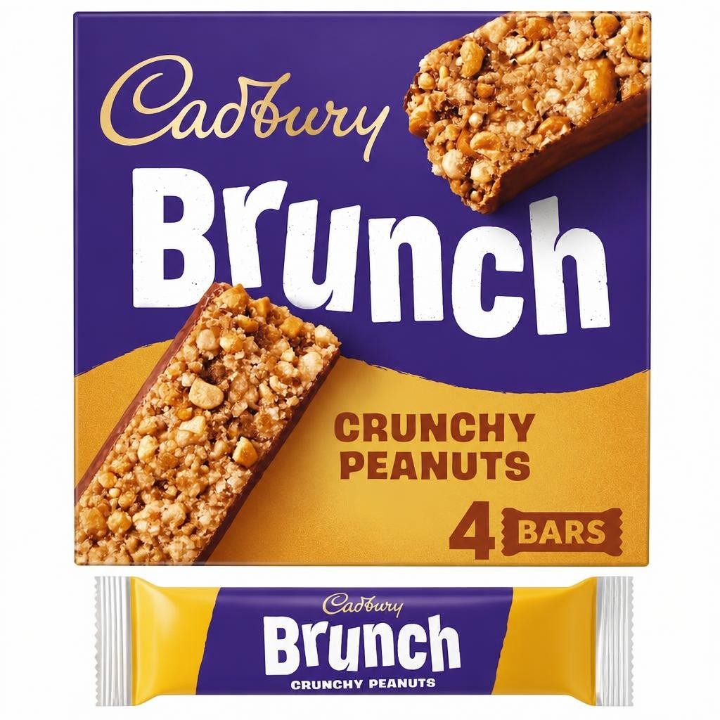 Cadbury Brunch Peanut Wholegrain Cereal Bars 4 x 28g