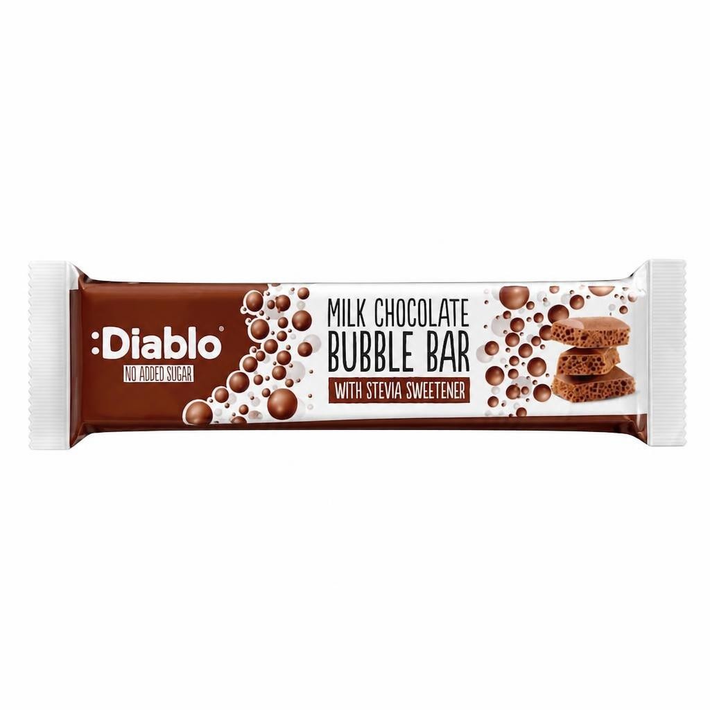 Diablo No Added Sugar Milk Chocolate Bubble Bar 30g