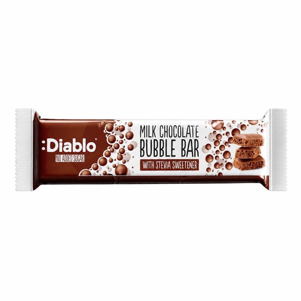 Diablo No Added Sugar Milk Chocolate Bubble Bar 30g