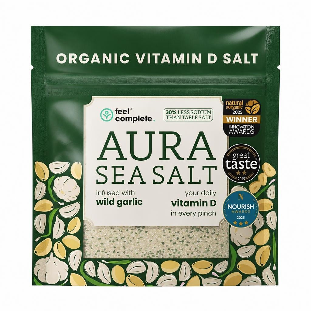 Feel Complete Aura Sea Salt - Organic Vitamin D Salt - Wild Garlic - 80g