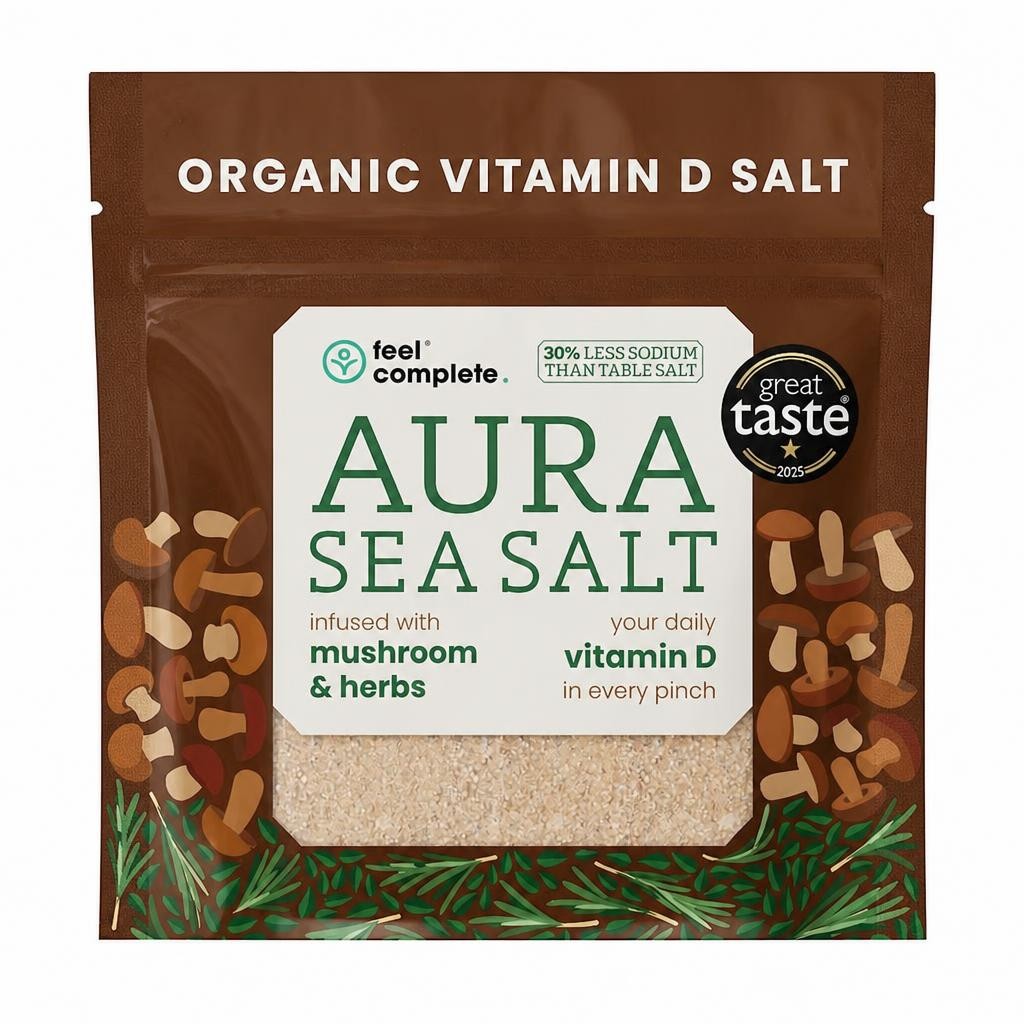 Feel Complete Aura Sea Salt - Organic Vitamin D Salt - Mushroom & Herbs - 80g