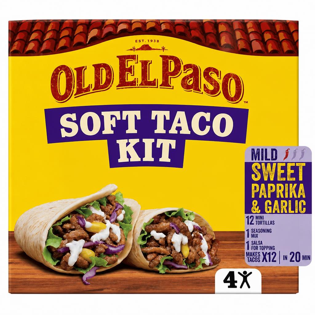 Old El Paso Soft Taco Kit Sweet Paprika & Garlic 499g