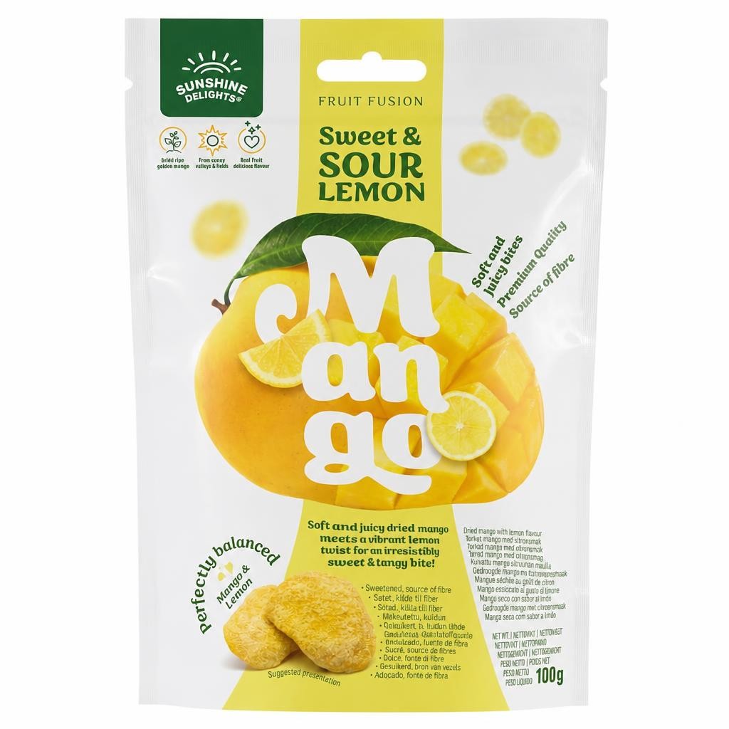 Sunshine Delights Fruit Fusion Sweet & Sour Lemon Dried Mango 100g