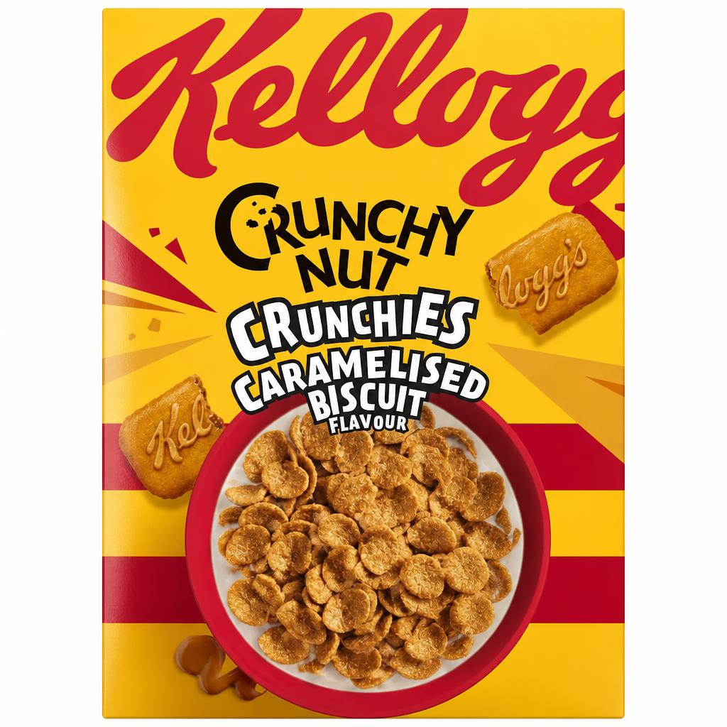 Kellogg's Crunchy Nut Caramelised Biscuit Crunchies Breakfast Cereal 420g