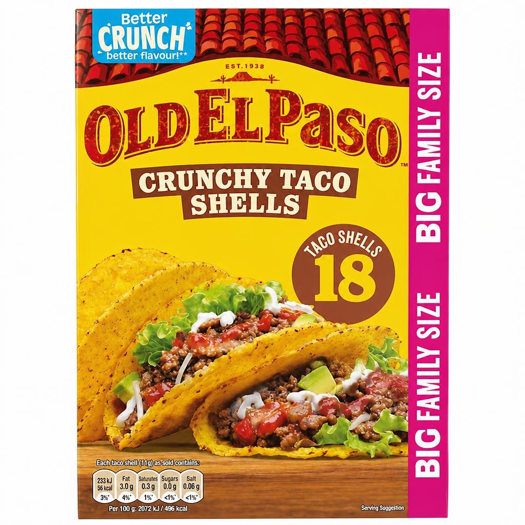 Old El Paso Crunchy 18 Taco Shells 203g
