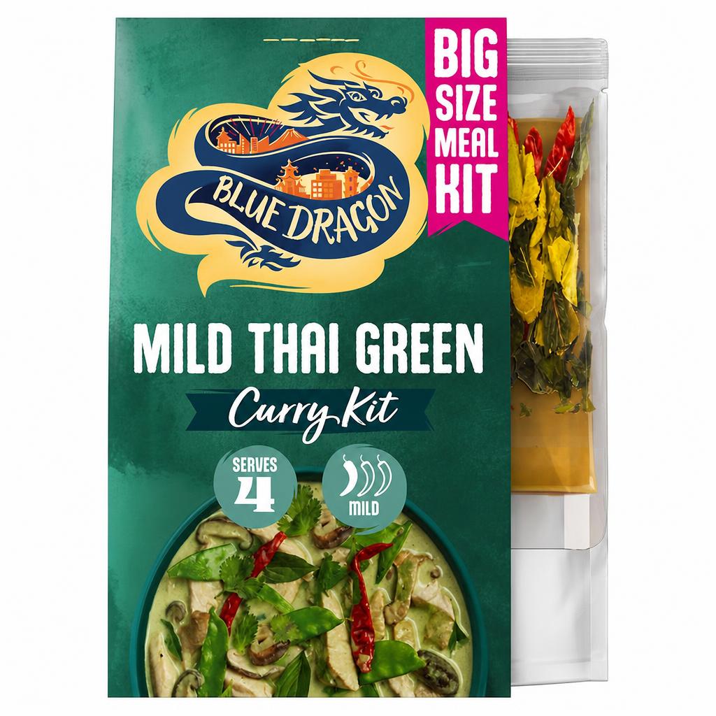 Blue Dragon Mild Thai Green Curry Large Meal Kit 501g
