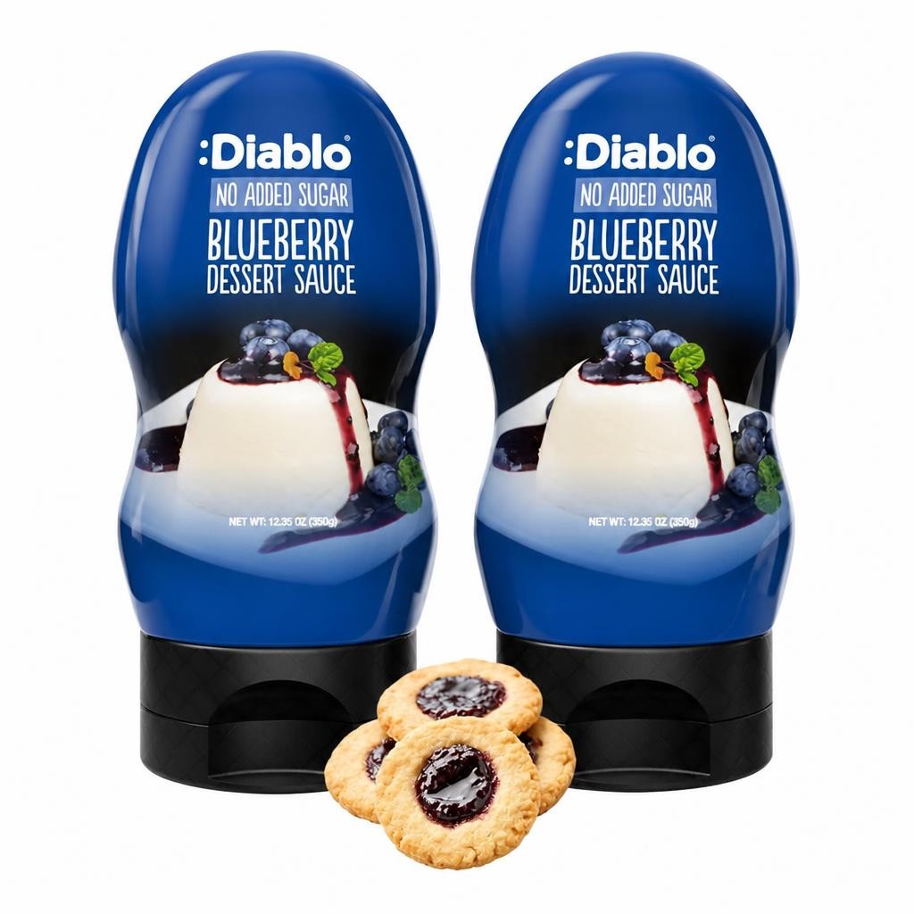 Diablo No Added Sugar Blueberry Dessert Sauce 350g Twin Pack