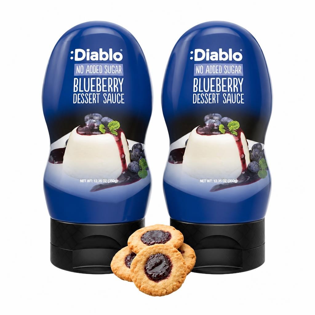 Diablo No Added Sugar Blueberry Dessert Sauce 350g Twin Pack