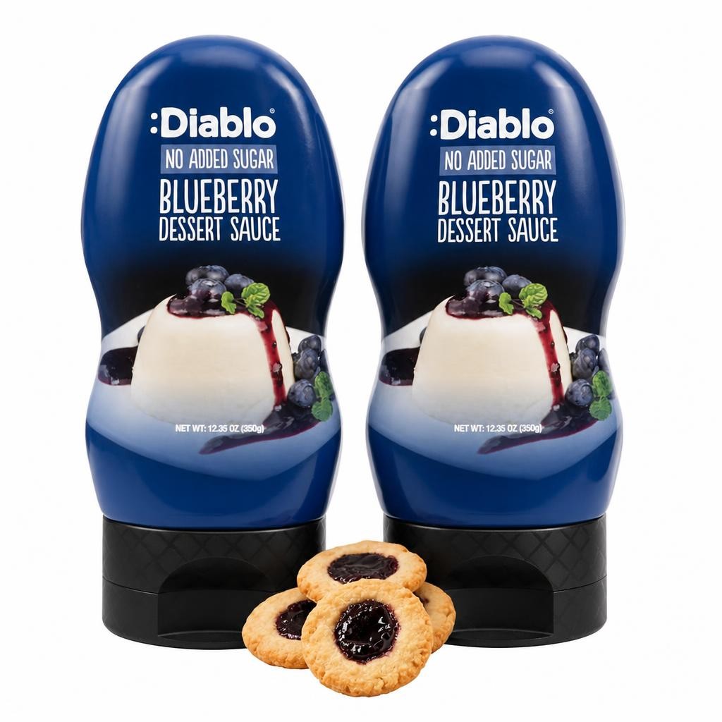 Diablo No Added Sugar Blueberry Dessert Sauce 350g Twin Pack