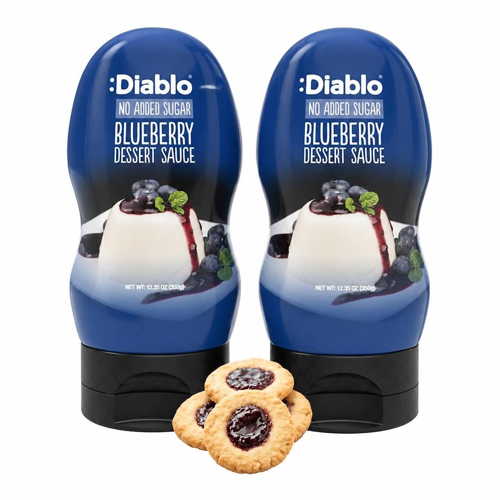 Diablo No Added Sugar Blueberry Dessert Sauce 350g Twin Pack