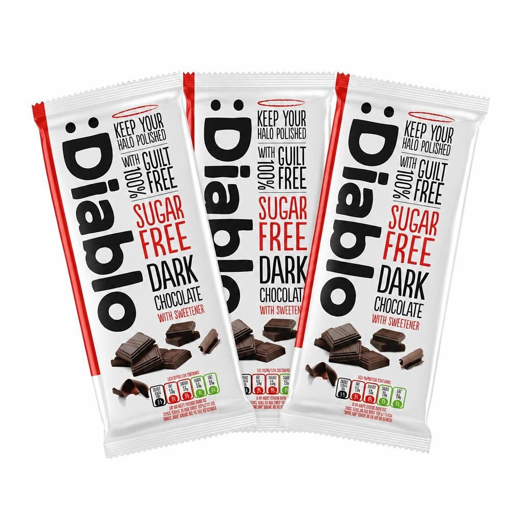 Diablo Sugar Free Dark Chocolate Bar 85g 3 Pack