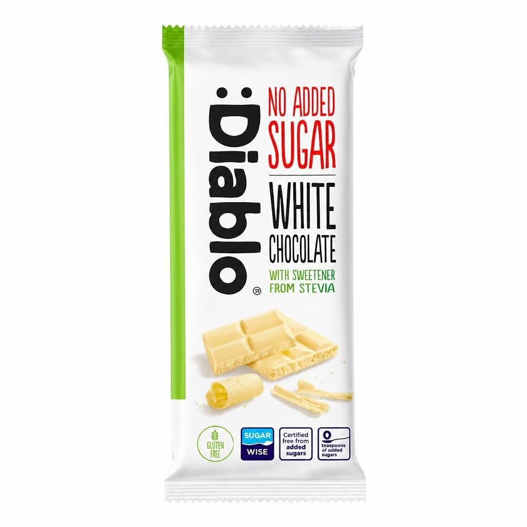 Diablo No Added Sugar White Chocolate Bar 75g