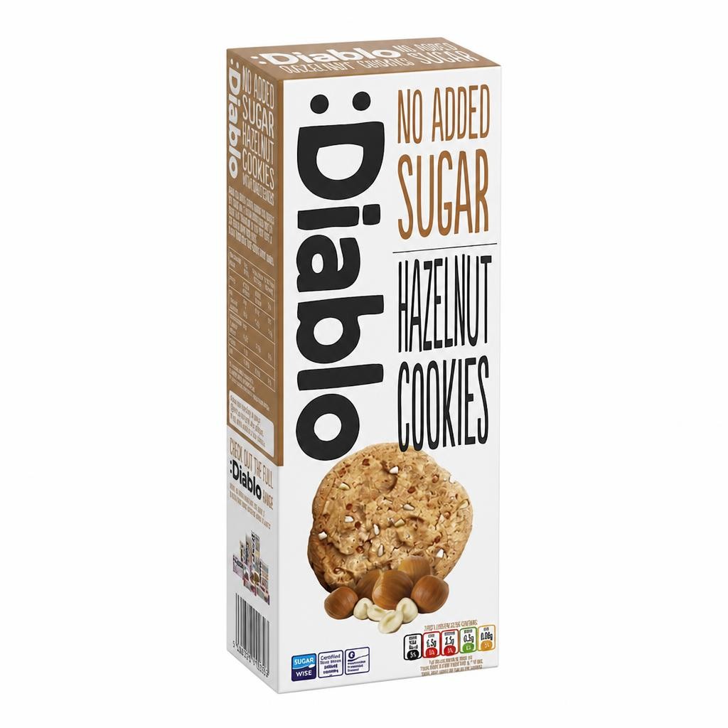 Diablo No Added Sugar Hazelnut Cookies 135g