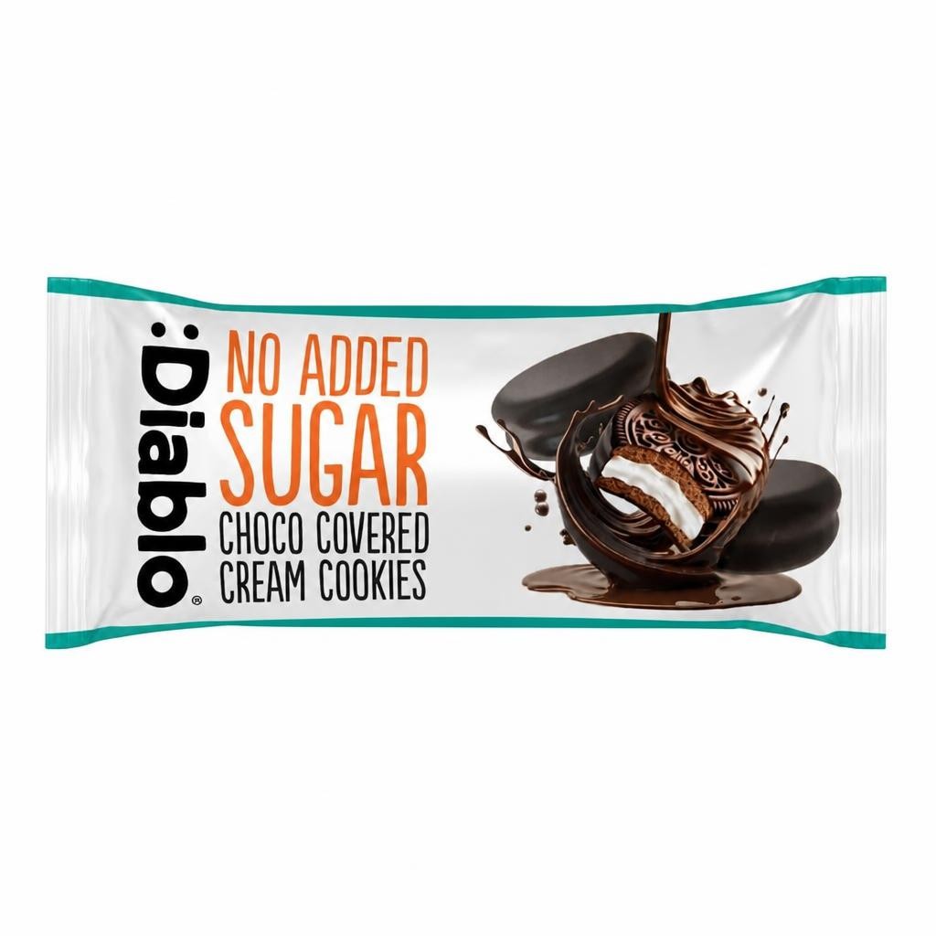 Diablo No Added Sugar Chocolate Cream Cookies 34g