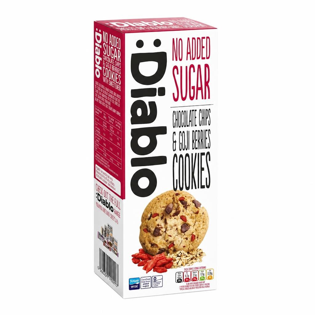 Diablo No Added Sugar Chocolate Chip and Goji Berry Cookies 135g
