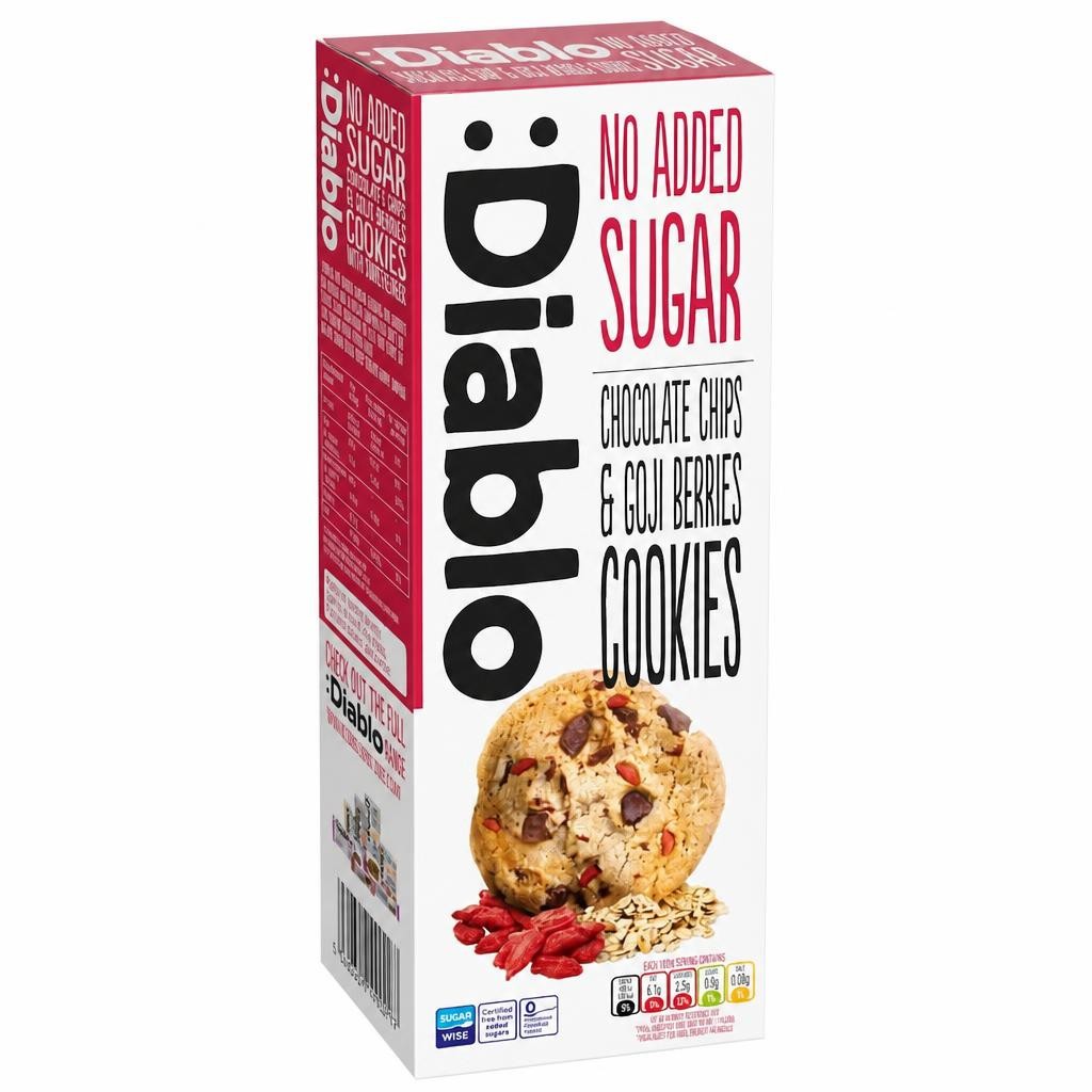 Diablo No Added Sugar Chocolate Chip and Goji Berry Cookies 135g