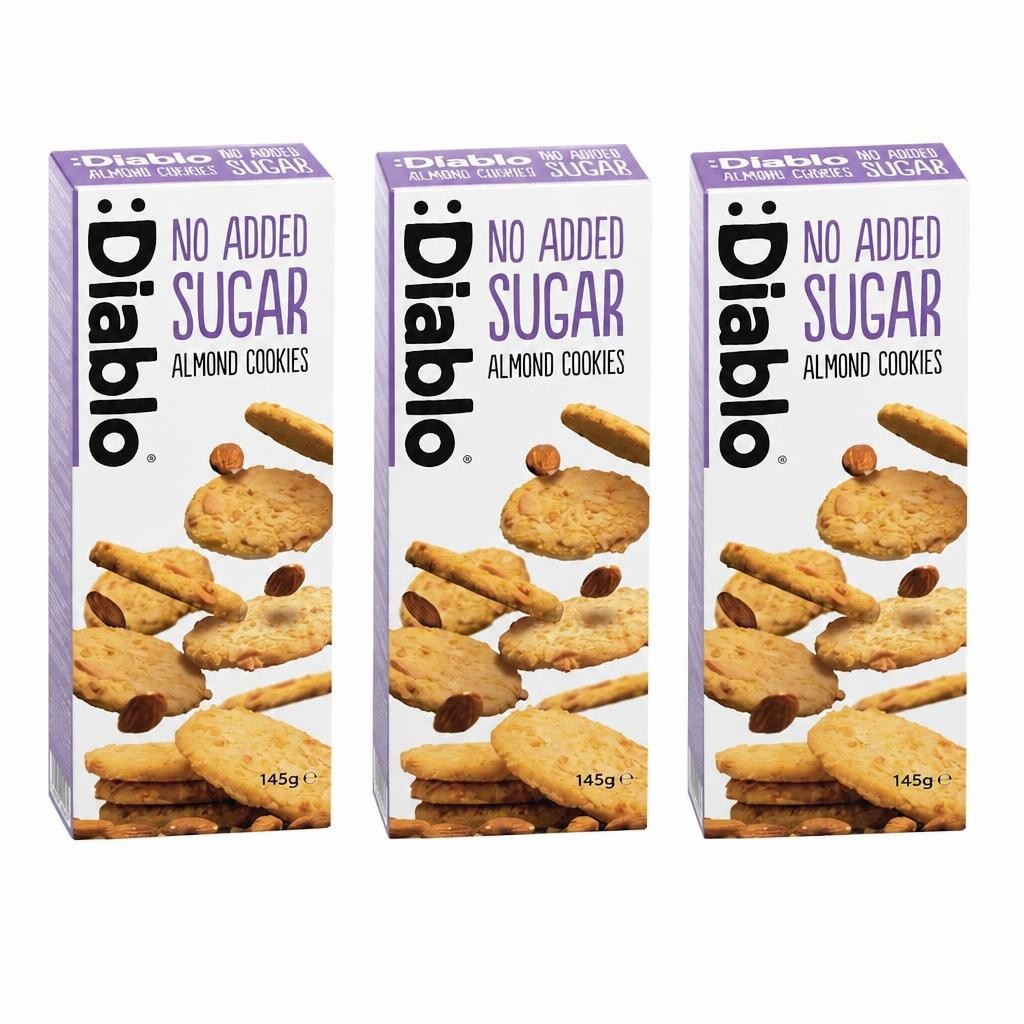 Diablo No Added Sugar Almond Cookies 145g 3 Pack