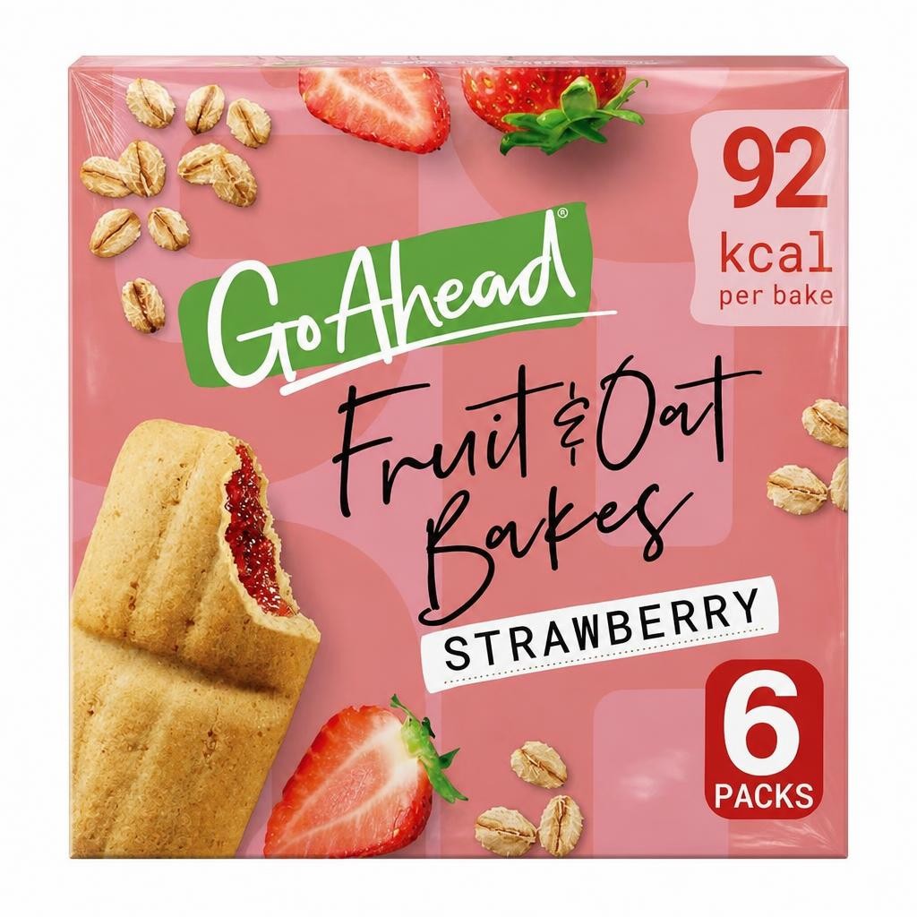 Go Ahead 6 x 25g Strawberry Fruit & Oat Bakes Multipack Snack Bars