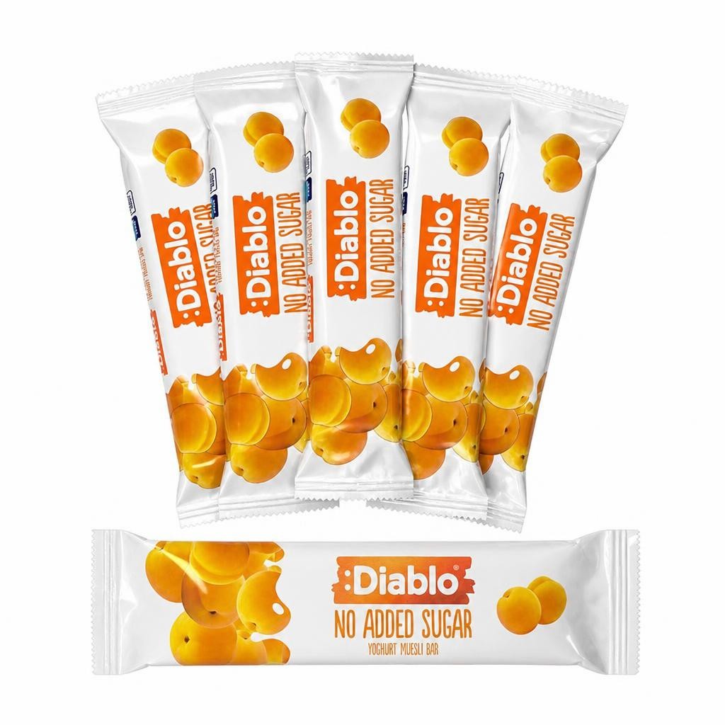 Diablo No Added Sugar Yoghurt and Apricot Muesli Bar 30g 6 Pack